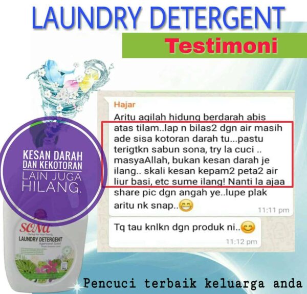 testimoni Sona Laundry Detergent